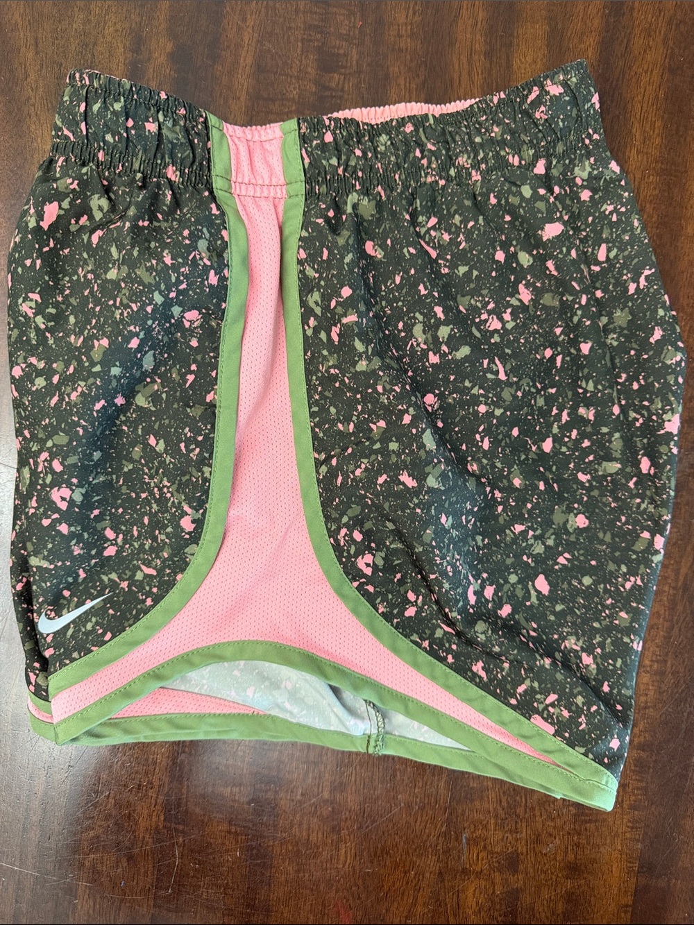 Nike Black Pink Green Athletic Running Shorts - Picture 4 of 5
